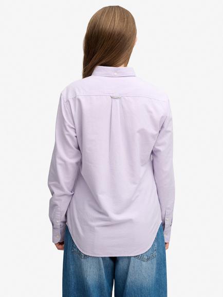 Superdry Slim Oxford Button Down Long Sleeve Shirt, Lavender Purple - view 2, Lavender Purple