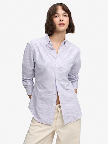 Superdry Slim Oxford Button Down Long Sleeve Shirt, Lilac, Lilac