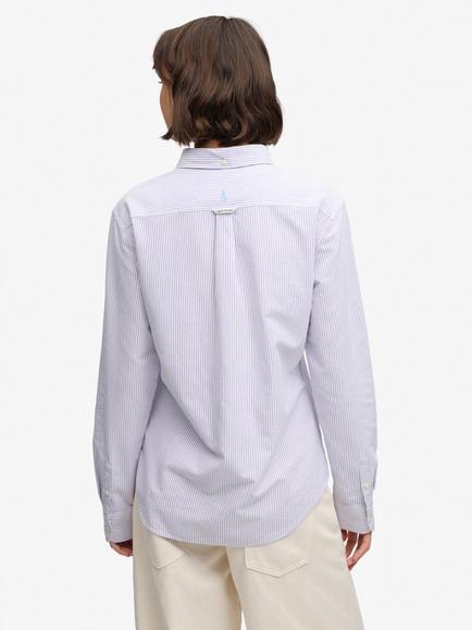 Superdry Slim Oxford Button Down Long Sleeve Shirt, Lilac - view 2, Lilac
