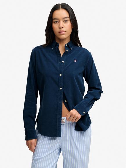 Superdry Needle Corduroy Button Down Long Sleeve Shirt, Insignia Blue, Insignia Blue