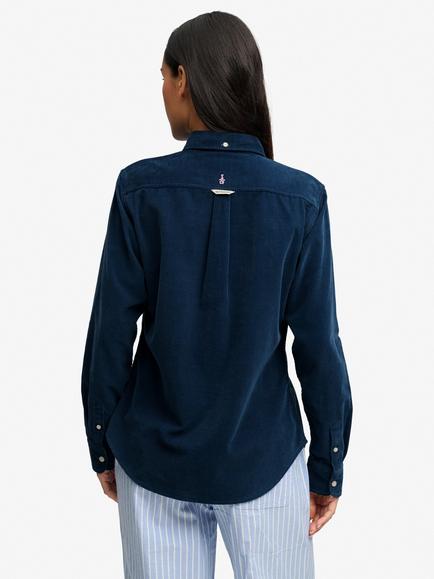 Superdry Needle Corduroy Button Down Long Sleeve Shirt, Insignia Blue - view 2, Insignia Blue