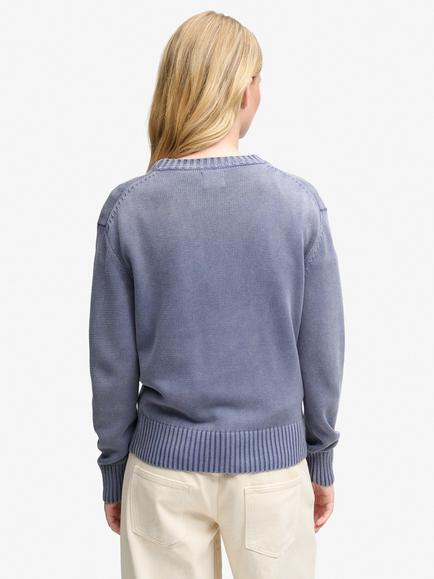 Superdry Washed Crew Neck Jumper, Mariner Navy - view 2, Mariner Navy