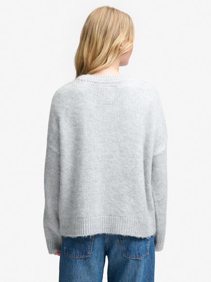 Superdry Slouchy Brushed Knit Jumper, Neutral Grey - view 2, Neutral Grey