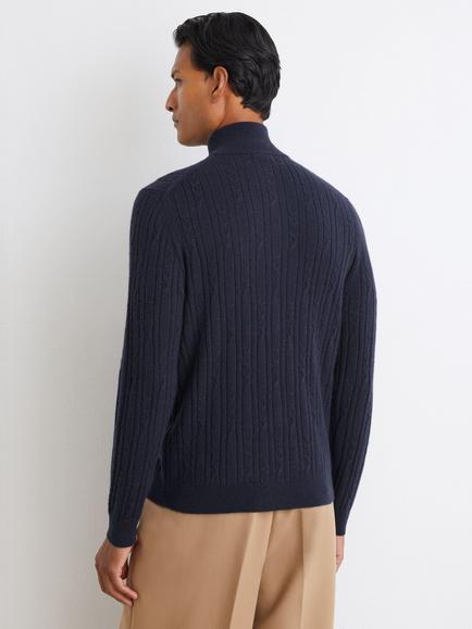 Reiss Howard Half-Zip Cashmere Jumper, Navy - view 2, Navy