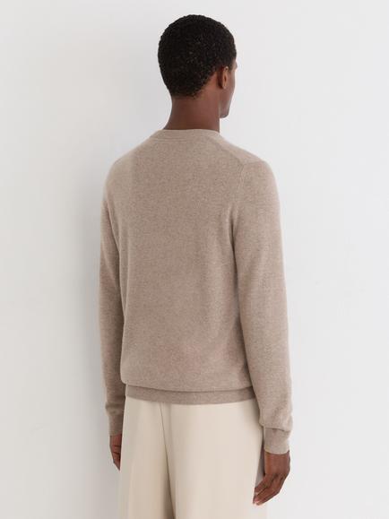 Reiss Monarch Cashmere Jumper, Taupe Melange - view 2, Taupe Melange