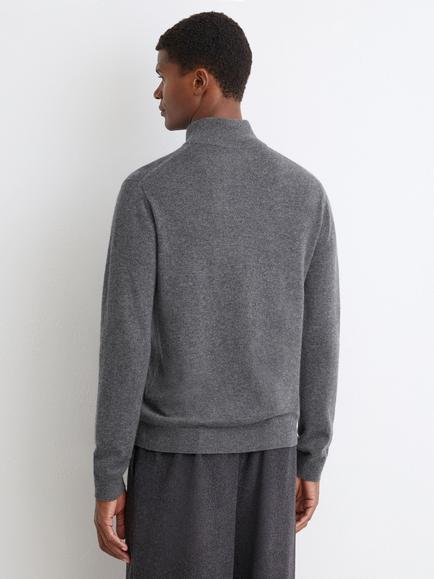 Reiss Prince Funnel Neck Cashmere Jumper, Mid Grey Melange - view 2, Mid Grey Melange