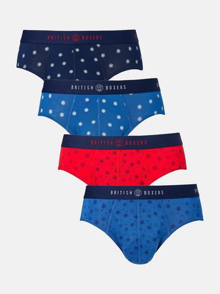 British Boxers Stretch Bamboo Briefs, Pack of 4, Blizzard, Blizzard