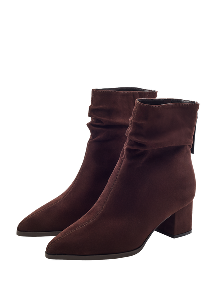 Moda in Pelle Paritza Alcantara Ankle Boots, Dark Brown - view 2, Dark Brown