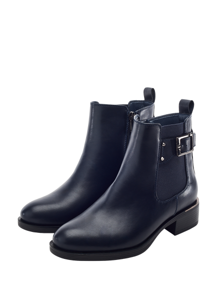 Moda in Pelle Phaedra Porvair Buckle Strap Ankle Boots, Black - view 2, Black