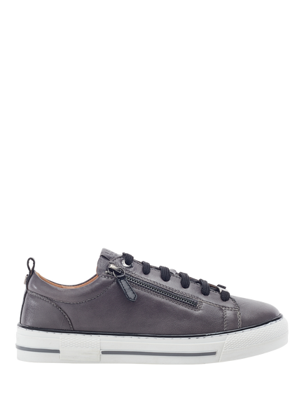 Moda in Pelle Felicitee Leather Zip Trainers, Dark Grey