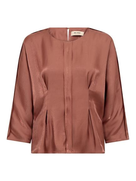 MOS MOSH Leka Satin Gloss Blouse, Rust, Rust