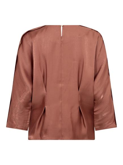 MOS MOSH Leka Satin Gloss Blouse, Rust - view 2, Rust