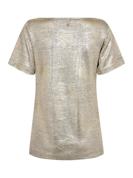 MOS MOSH Mmniva Metallic Short Sleeve T-Shirt, Gold - view 2, Gold