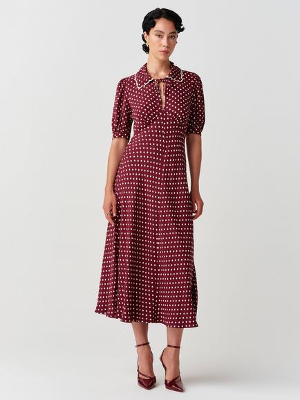Ghost Elizabeth Dress, Burgundy, Burgundy