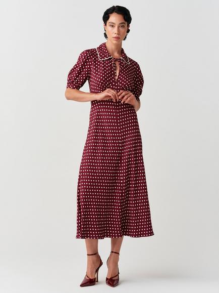 Ghost Elizabeth Dress, Burgundy - view 2, Burgundy