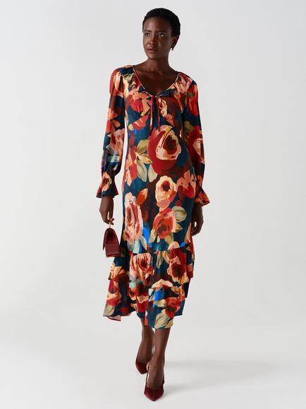 Ghost Melina Dress, Pink/Multi - view 2, Pink/Multi