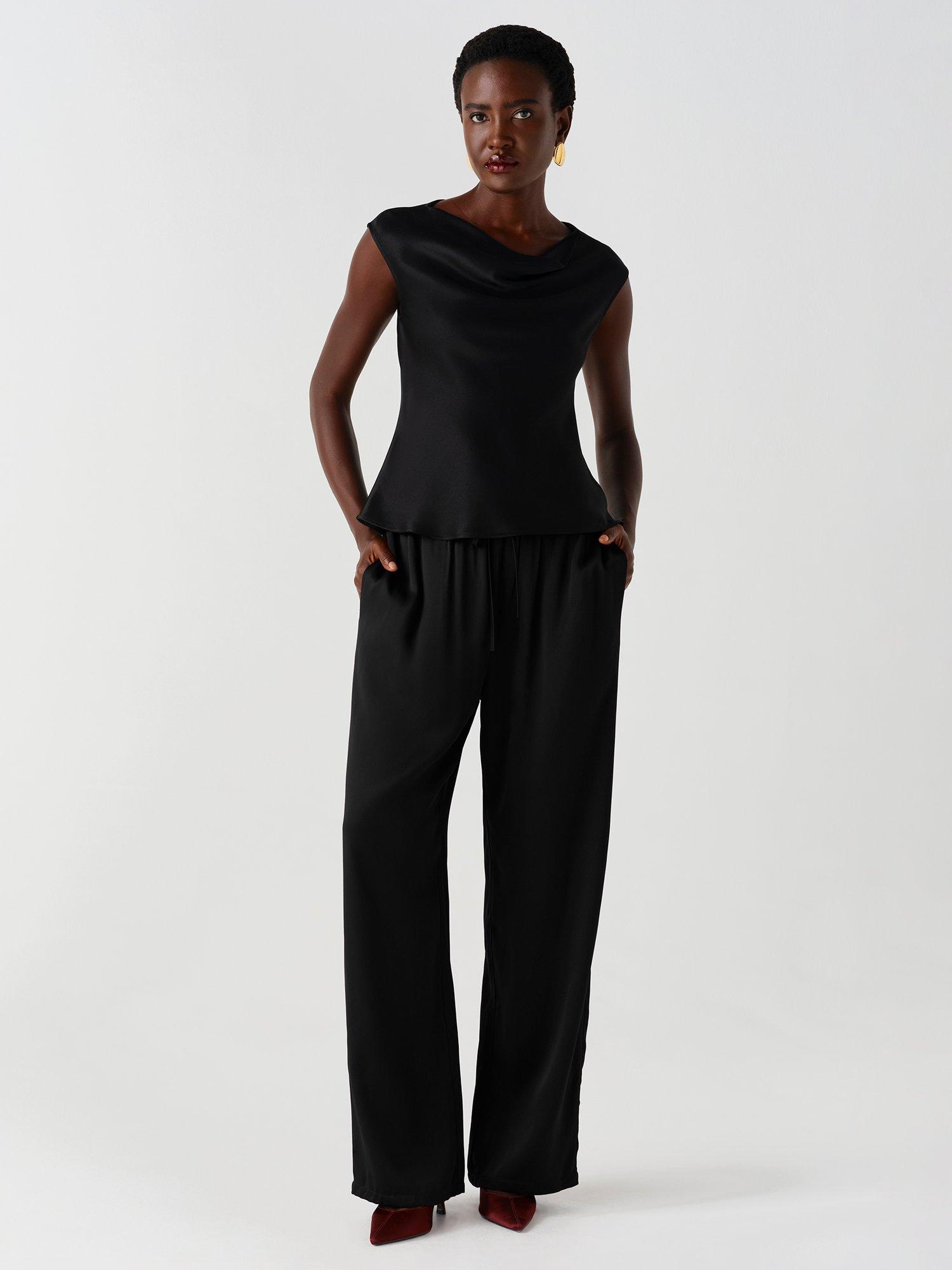 Ghost Imogen Satin-Back Crepe Straight Leg Trousers