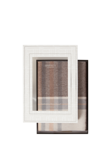 OSPREY LONDON Skye Wool and Cashmere Blend Scarf, Neutral/Multi