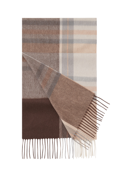 OSPREY LONDON Skye Wool and Cashmere Blend Scarf - view 2, Neutral/Multi