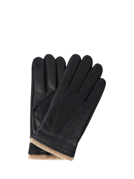 OSPREY LONDON The Arthur Leather Gloves, Black