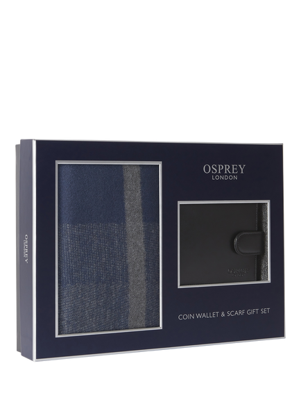 OSPREY LONDON Coin Wallet and Scarf Gift Set - view 2, Blue/Multi