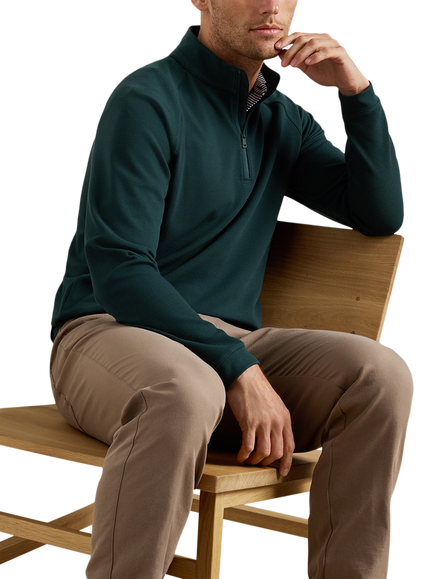Peter Millar Quarter-Zip Track Top, Bali Blue, Pine Brook