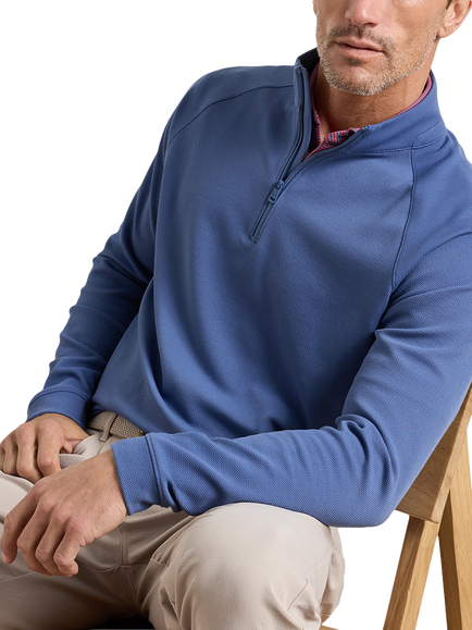 Peter Millar Quarter-Zip Track Top, Bali Blue, Bali Blue