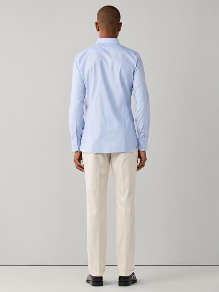 Hackett London Textured Cotton Regular Fit Shirt - view 2, Sky Blue