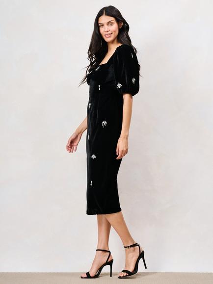 Hope & Ivy The Bettina Embellished Mini Dress, Black - view 2, Black