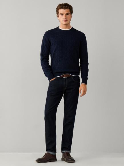 Hackett London Cable Crew Neck Wool Jumper - view 2, Old Navy