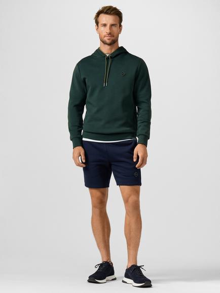 Hackett London Sport Branded Badge Hoodie - view 2, Forest Green