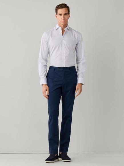 Hackett London Cotton Tailored Fit Floral Shirt, Steel Blue - view 2, Steel Blue