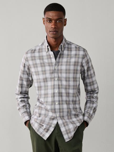 Hackett London Trail Plaid Check Cotton Regular Fit Shirt, Ash Grey, Ash Grey