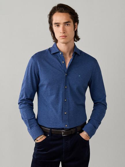 Hackett London Cotton Cutaway Collar Tailored Fit Shirt, Eton Blue