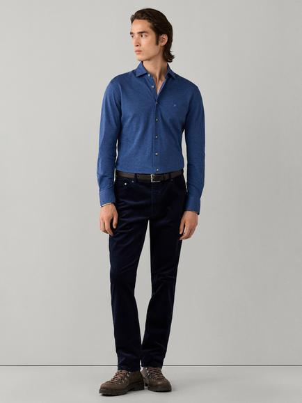 Hackett London Cotton Cutaway Collar Tailored Fit Shirt - view 2, Eton Blue