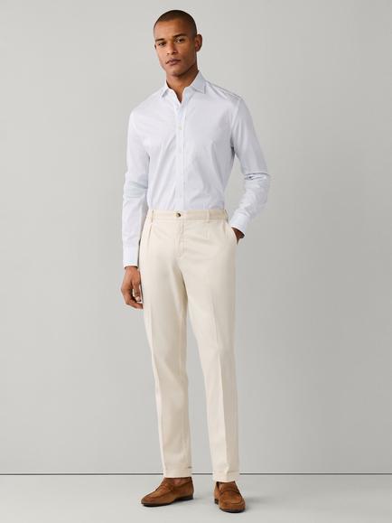 Hackett London Textured Cotton Tailored Fit Stripe Shirt, Summer Blue - view 2, Summer Blue