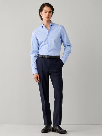 Hackett London Woven Cotton Tailored Fit Shirt - view 2, Light Blue
