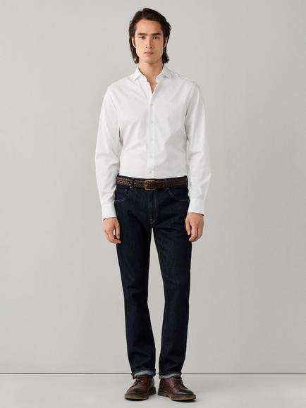 Hackett London Woven Cotton Tailored Fit Shirt - view 2, Optic White