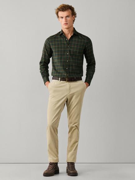 Hackett London Forest Tattersall Cotton Tailored Fit Check Shirt, Hunter Green - view 2, Hunter Green