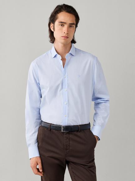 Hackett London City Check Cotton Poplin Regular Fit Shirt, Light Blue, Light Blue