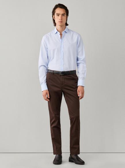 Hackett London City Check Cotton Poplin Regular Fit Shirt, Light Blue - view 2, Light Blue