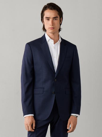 Hackett London Wool Sharkskin Suit Jacket, Navy, Navy