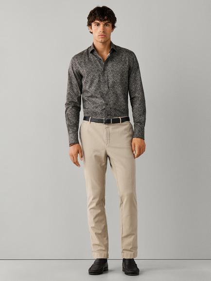 Hackett London Wild Flower Print Cotton Tailored Fit Shirt, Nut Brown - view 2, Nut Brown