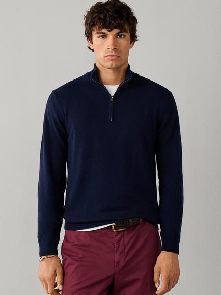 Hackett London Quarter Zip Merino Wool Blend Jumper, Old Navy