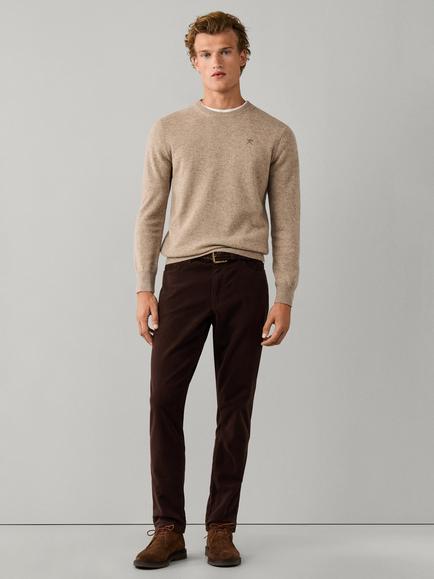 Hackett London Wool Crew Neck Jumper - view 2, Cream White