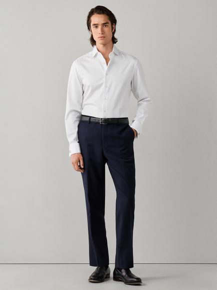 Hackett London Tailored Fit Cotton Herringbone Shirt - view 2, Optic White
