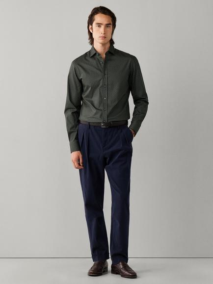 Hackett London Tailored Fit Foulard Print Shirt, Hunter Green - view 2, Hunter Green