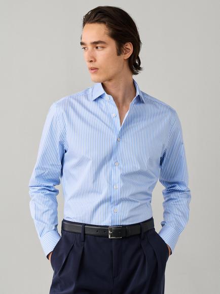 Hackett London Formal Wide Stripe Shirt, Soho Blue, Soho Blue