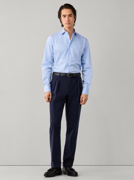 Hackett London Formal Wide Stripe Shirt, Soho Blue - view 2, Soho Blue