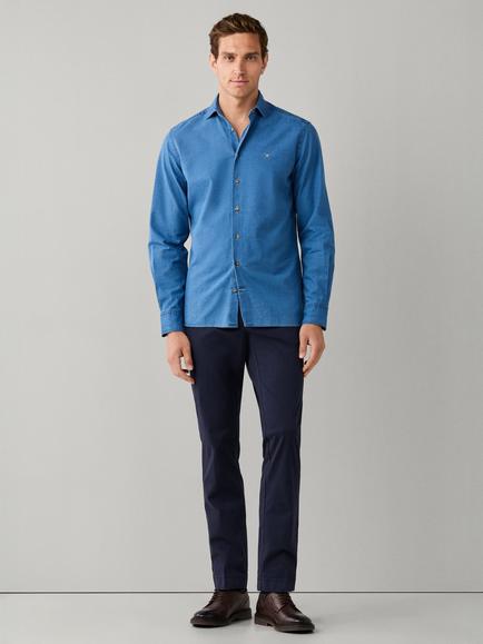 Hackett London Essential Mid Denim Shirt, Blue - view 2, Denim Blue